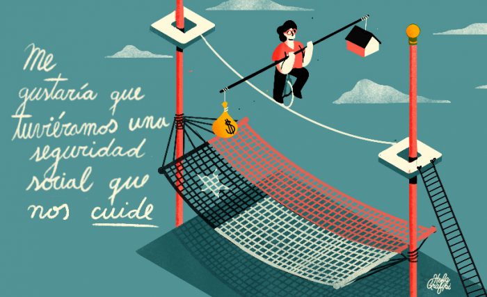 Ilustrador Rafael Cuevas pide seguridad social real en ilustración sobre nueva Constitución
