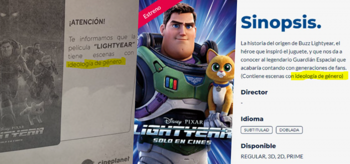 Cineplanet Perú retira cartel y sinopsis que advertía “ideología de género” en la película de Pixar “Lightyear”