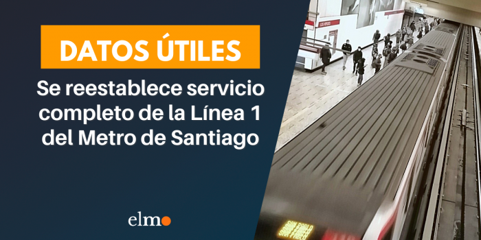 Se reestablece servicio completo de la Línea 1 del Metro de Santiago