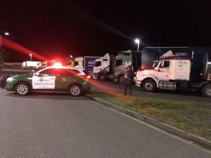 Camioneros paralizaron sus funciones en la Ruta 5 Sur como medida de seguridad