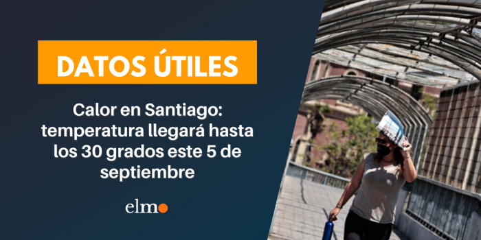 Calor en Santiago: temperatura llegará hasta los 30 grados este 5 de septiembre