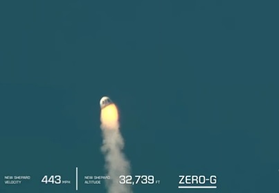 Misión espacial no tripulada de Blue Origin cayó tras 64 segundos de vuelo