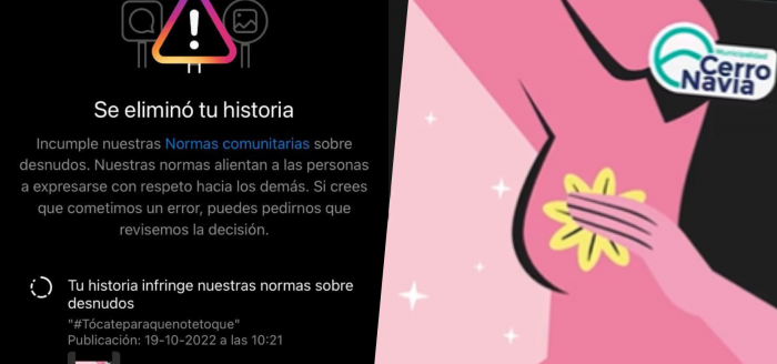 Censuran campaña contra el cáncer de mama por no respetar las normas sobre ‘‘desnudos y actividad sexual’’ de Instagram y Facebook