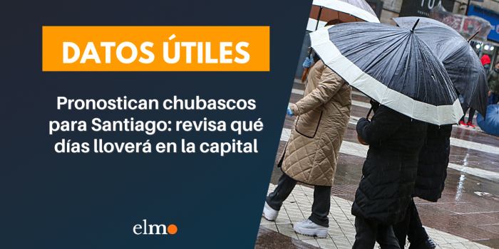 Pronostican precipitaciones para Santiago: revisa qué días lloverá en la capital