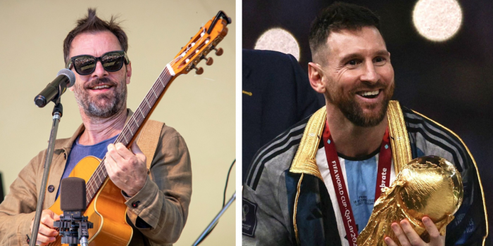 Kevin Johansen sorprendió en sus redes celebrando a lo Messi con la Copa del Mundo su nuevo proyecto musical