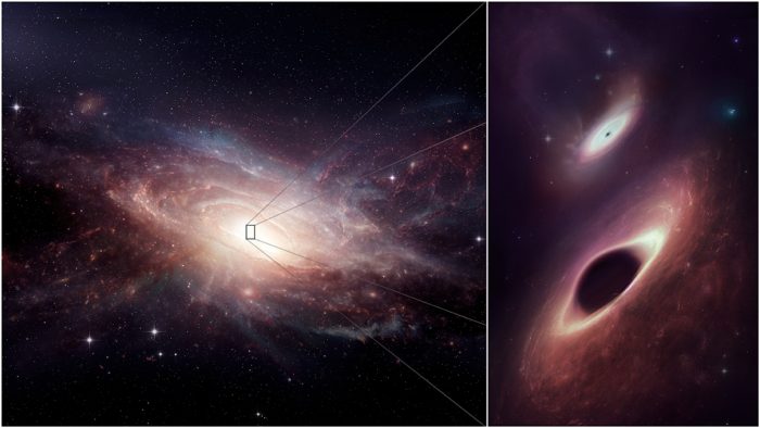 Astrónomos descubren dos agujeros negros «cenando juntos» en una fusión de galaxias