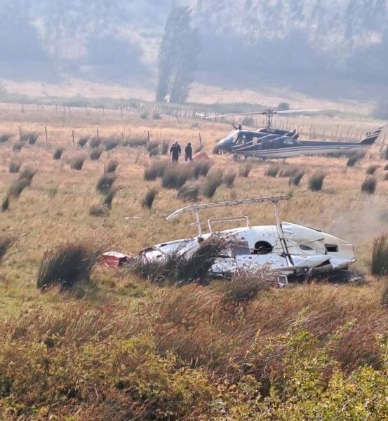 Cae helicóptero que combatía fuego en Galvarino: dejó dos víctimas fatales