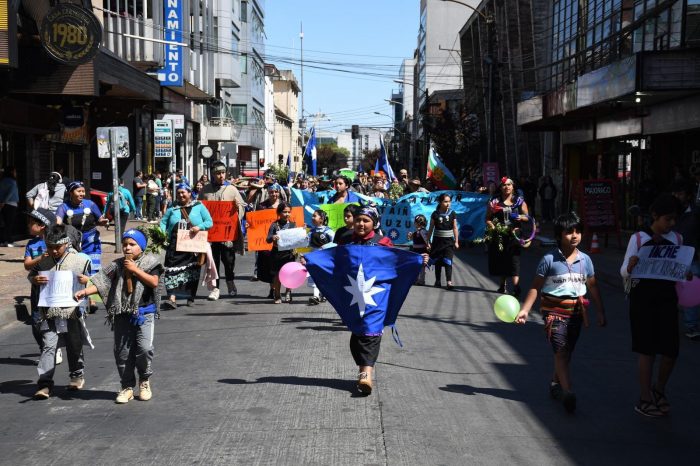 Realizan marcha en Temuco a favor del uso del mapudungun