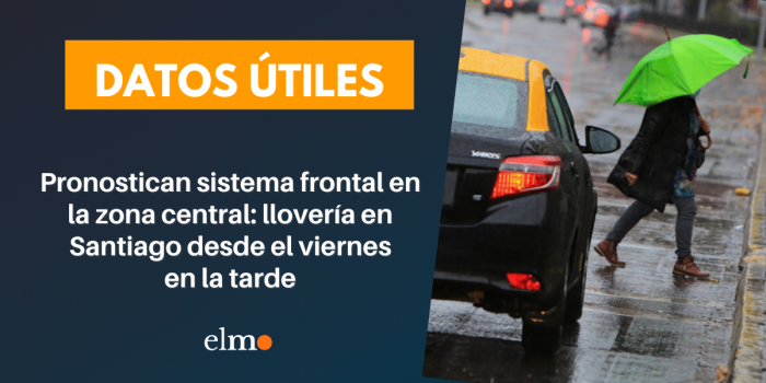 Pronostican sistema frontal en la zona central: lloverá en Santiago desde el viernes en la tarde