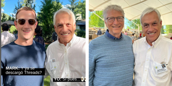 Sebastián Piñera compartió con Bill Gates y Mark Zuckerberg en campamento para millonarios en EEUU