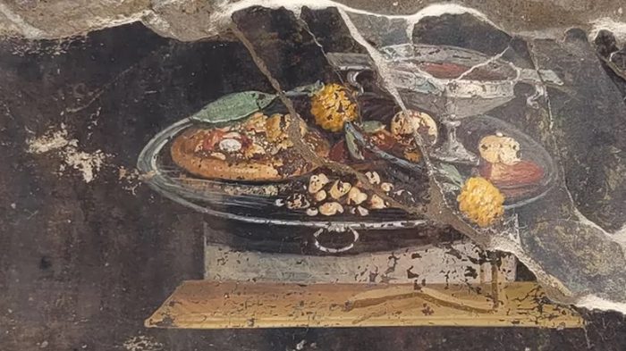 La imagen encontrada en Pompeya que muestra a un “ancestro de la pizza”