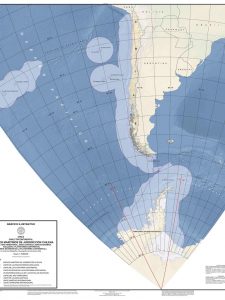 Captura del polémico mapa que publicó la Armada de Chile. (SHOA)