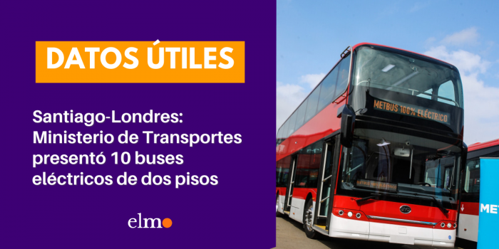 Santiago-Londres: Ministerio de Transportes presentó 10 buses eléctricos de dos pisos