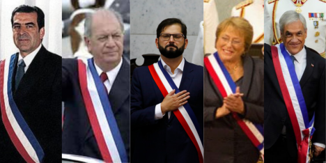 Presidentes Boric, Bachelet, Lagos, Frei y Piñera firman compromiso “Por la democracia, siempre”