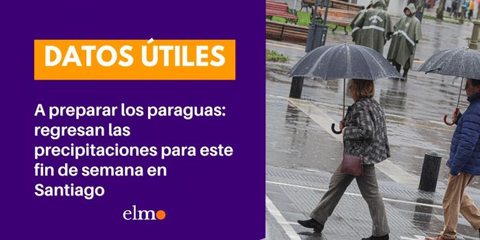 A preparar los paraguas: regresan las precipitaciones para este fin de semana en Santiago