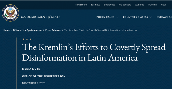 La denuncia estadounidense sobre las redes de desinformación de Putin en América Latina y Chile