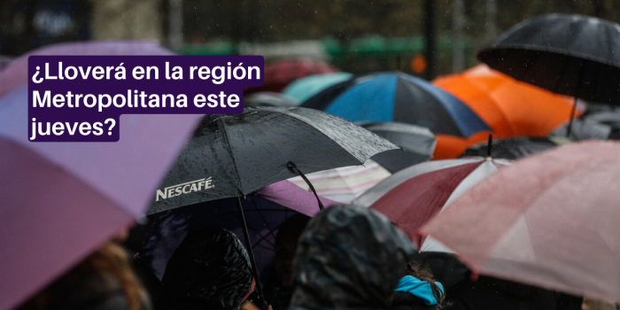 ¿Lloverá en la región Metropolitana este jueves?