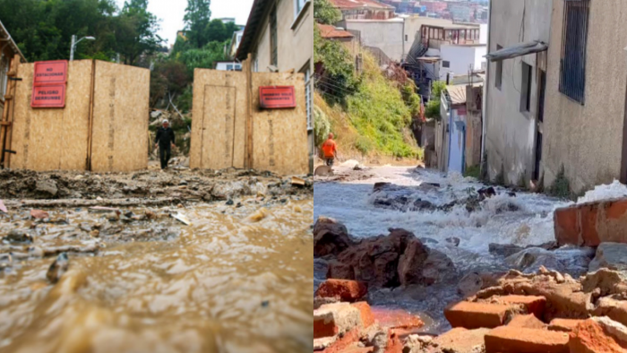 Ruptura de matriz en cerro Cordillera: caudal de agua impactó hasta Plaza Echaurren
