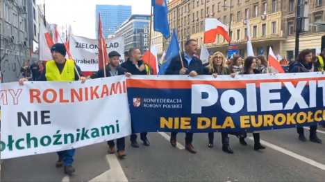 Los agricultores polacos paralizan el centro de Varsovia y son recibidos en Parlamento