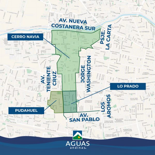 Aguas Andinas comunicó corte de agua en tres comunas de la Región Metropolitana
