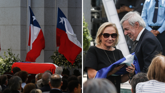 Con la entrega de bandera chilena a viuda del expresidente Piñera finaliza el funeral del Estado
