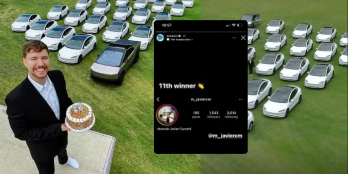 Chileno ganó sorteo de MrBeast: el ganador de uno de los 26 Tesla fue anunciado hoy por el youtuber