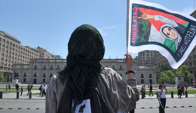 Manifestación pro palestina en Chile pide al Presidente Boric romper relaciones con Israel