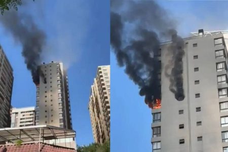 Incendio estructural en edificio de Santiago Centro: se registran tres heridos