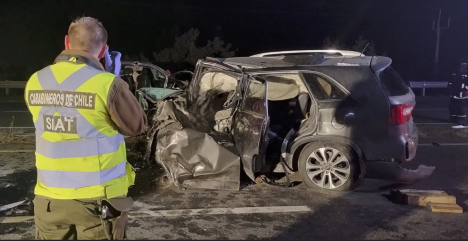 Cinco víctimas fatales deja colisión frontal en Autopista del Itata