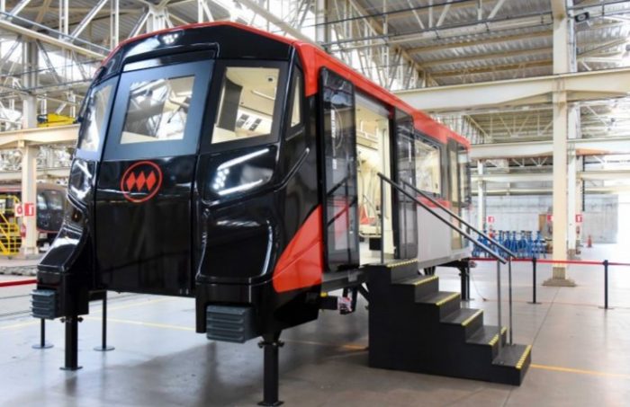 Maqueta a escala real del Metro de Santiago: este será el modelo del tren de la línea 7