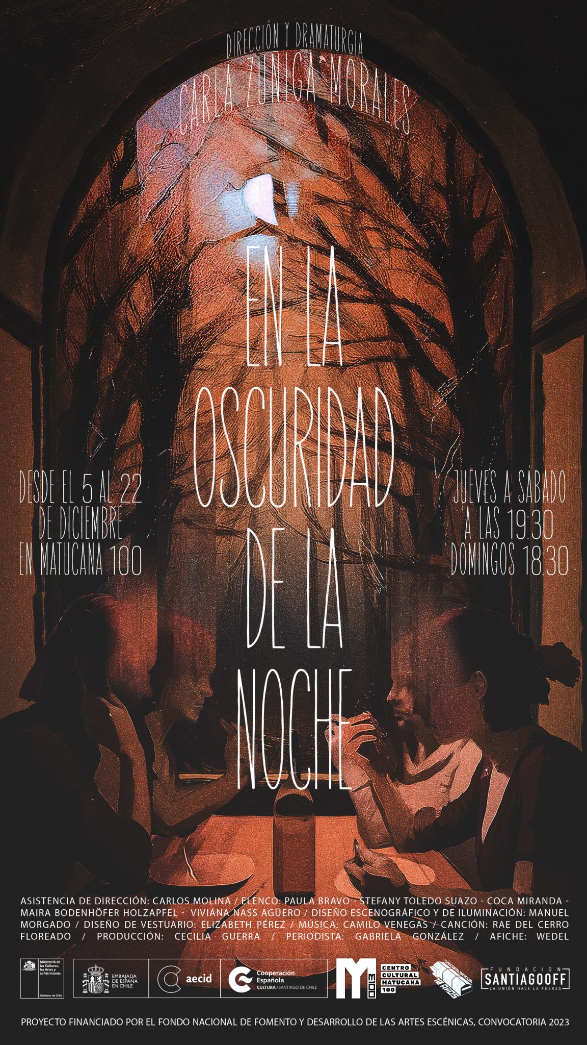 En La Oscuridad De La Noche Pelicula Completa Carla Zúñiga aborda la violencia de género desde el terror en la obra