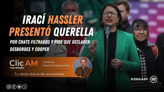 Irací Hassler presentó querella por chats filtrados y pide que declaren Desbordes y Cooper