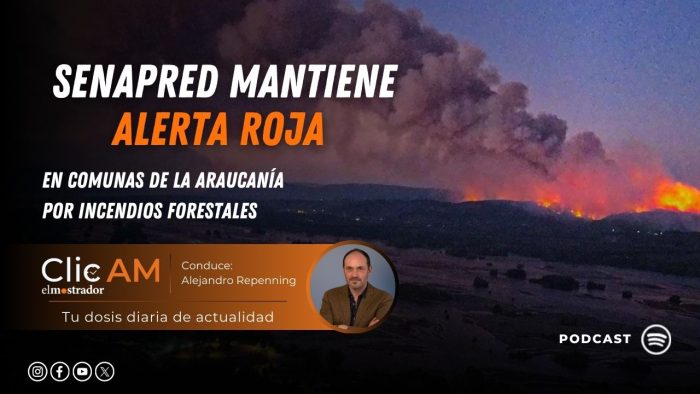 Senapred mantiene Alerta Roja en comunas de la Araucanía por incendios forestales