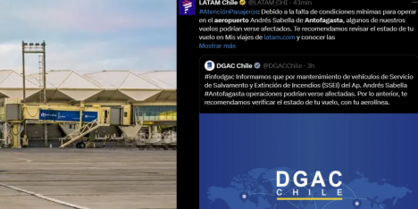 Aeropuerto de Antofagasta: suspenden vuelos por falla de carros de emergencia
