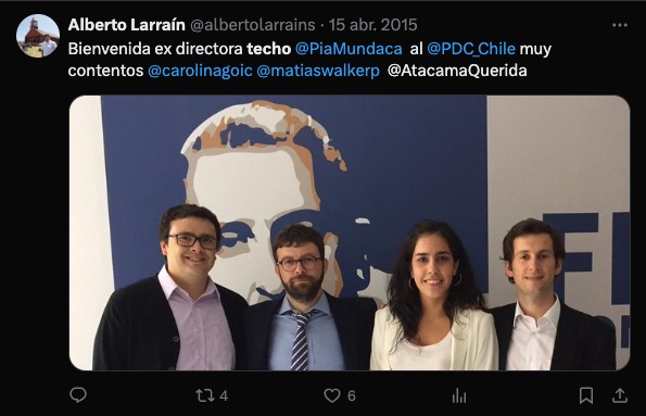 El vínculo DC de Alberto Larraín con Pía Mundaca, la jefa de campaña de Carolina Tohá