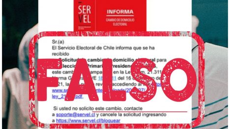 Supuesto correo enviado por el Servicio Electoral de Chile para cambiar de domicilio es una estafa