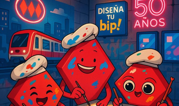 Metro de Santiago lanza concurso para crear la tarjeta Bip! del aniversario 50