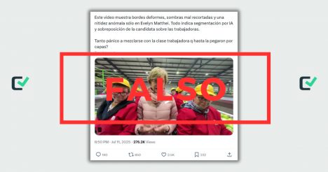 Un video de Evelyn Matthei en una frutícola fue ralentizado para parecer que fue hecho con IA