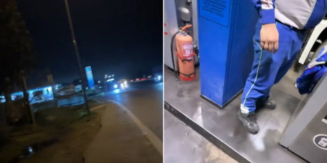 "Hermano, te amo": camionero se devuelve caminando a pagarle a bombero de gasolinera