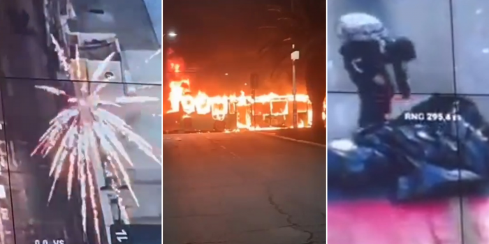 Conmemoración del Golpe de Estado deja dos carabineros heridos y varios buses quemados