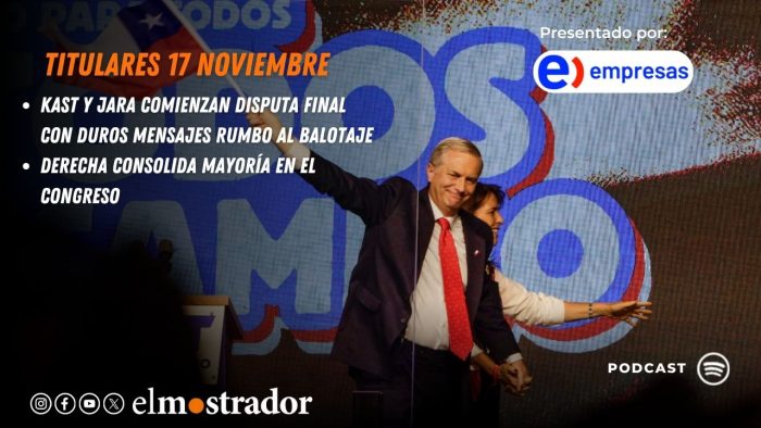 Kast y Jara comienzan disputa final con llamados a unidad y duros mensajes rumbo al balotaje 