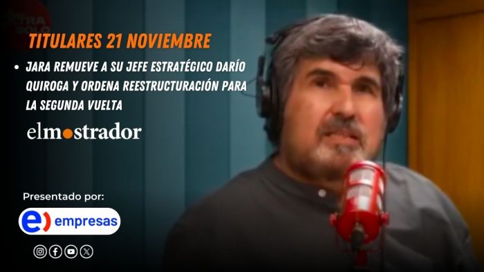 Jara remueve a su jefe estratégico Darío Quiroga y ordena reestructuración para la segunda vuelta 