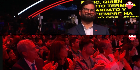 Con saludo entre ellos: Teletón reúne por primera vez al Presidente Boric, a Jara y a Kast