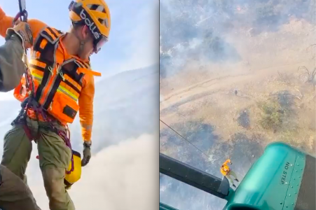 Rescate aéreo en San Carlos de Apoquindo: Carabineros salvan a mujer atrapada entre las llamas