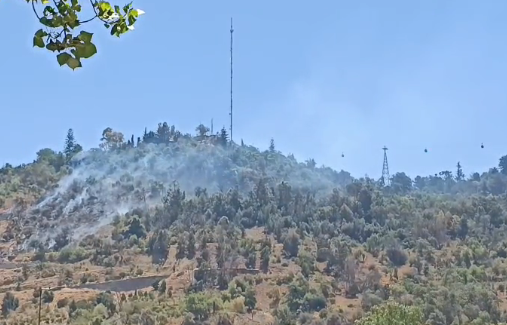 Incendio forestal afecta a ladera del cerro San Cristóbal