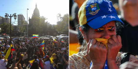 Fiesta en el centro: venezolanos en Chile celebran captura de Maduro por parte de EEUU