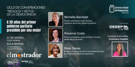 Michelle Bachelet, Rosanna Costa y Rosa Devés: a 20 años del primer gobierno paritario