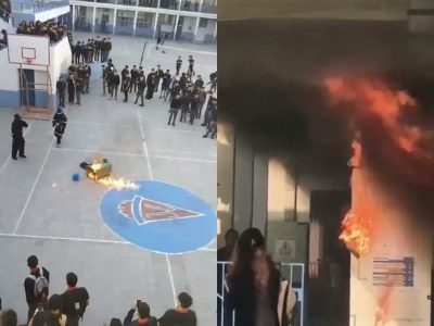 Ataque incendiario en el Liceo Lastarria: encapuchados lanzaron bombas molotov en el establecimiento