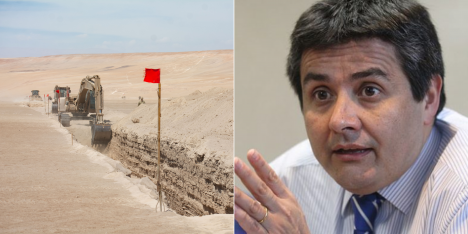 Rodrigo Sandoval advierte costosa mantención de zanja fronteriza porque arena tapará los hoyos