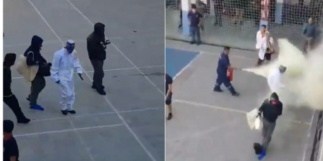 Profesores y estudiantes del Lastarria detienen a encapuchados que ingresaron con bombas molotov